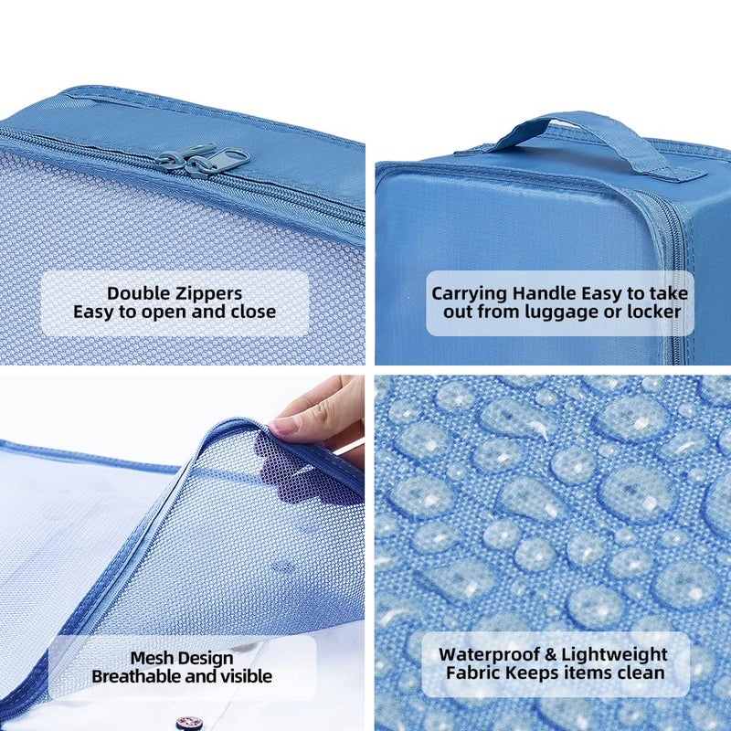 JJ POWER Travel Packing Cubes, Luggage Organizers with Shoe Bag (Sea Blue) - Image 3